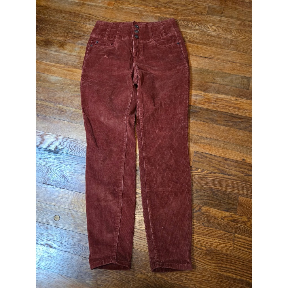 No Boundaries High Rise Sculpting Skinny Corduroy Pants Burgundy Size 7